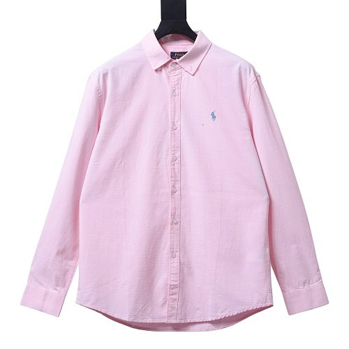 Ralph Lauren Small Warhorse Logo Embroidered Long-Sleeve Shirt Pink,Ralph Lauren T-Shirts,T-Shirts,CLOTHES