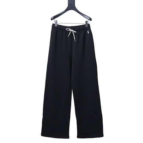 Ralph Lauren White Embroidered Logo Casual Trousers Black,Ralph Lauren Trousers,Jeans,CLOTHES