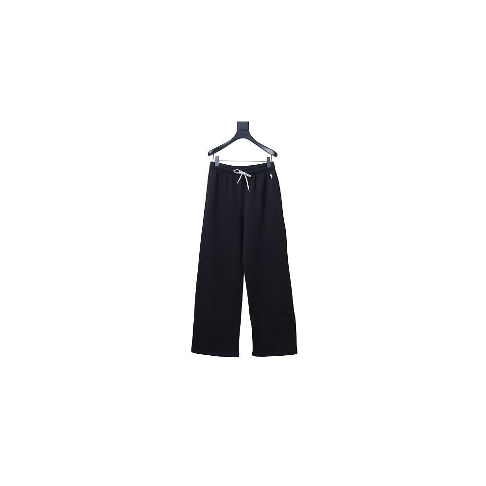Ralph Lauren White Embroidered Logo Casual Trousers Black,Ralph Lauren Trousers,Jeans,CLOTHES
