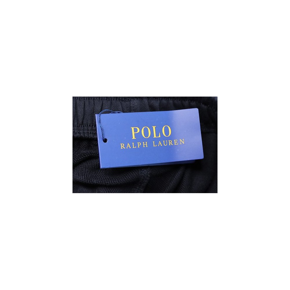 Ralph Lauren White Embroidered Logo Casual Trousers Black,Ralph Lauren Trousers,Jeans,CLOTHES
