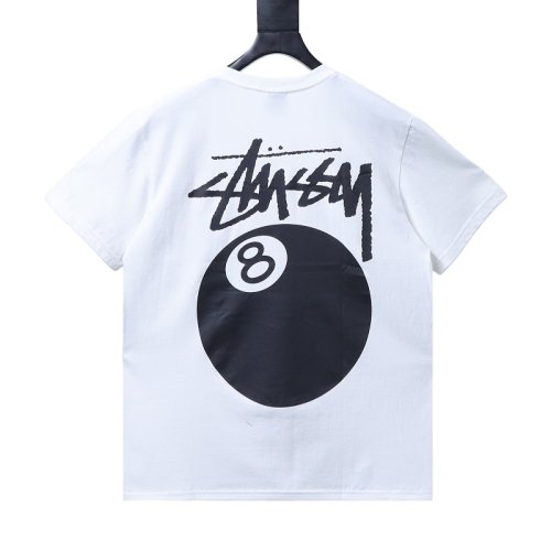 Stussy 8-Ball Billiards Graphic T-Shirt White,Stussy T-Shirts,T-Shirts,CLOTHES