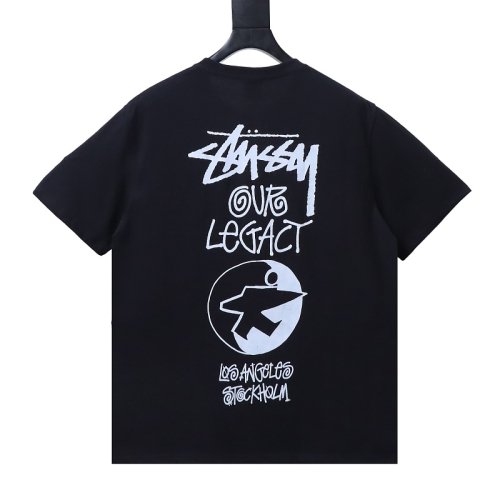 Stussy Cylindrical Logo Print T-Shirt Black,Stussy T-Shirts,T-Shirts,CLOTHES