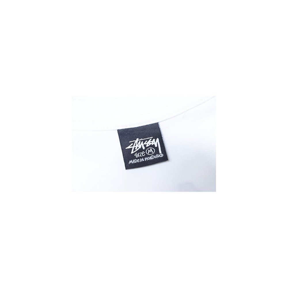 Stussy Cylindrical Logo Print T-Shirt White,Stussy T-Shirts,T-Shirts,CLOTHES