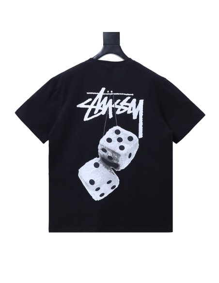Stussy Dice Print T-Shirt Black,Stussy T-Shirts,T-Shirts,CLOTHES