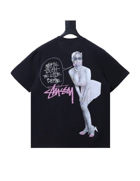 Stussy Marilyn Monroe Print T-Shirt Black,Stussy T-Shirts,T-Shirts,CLOTHES