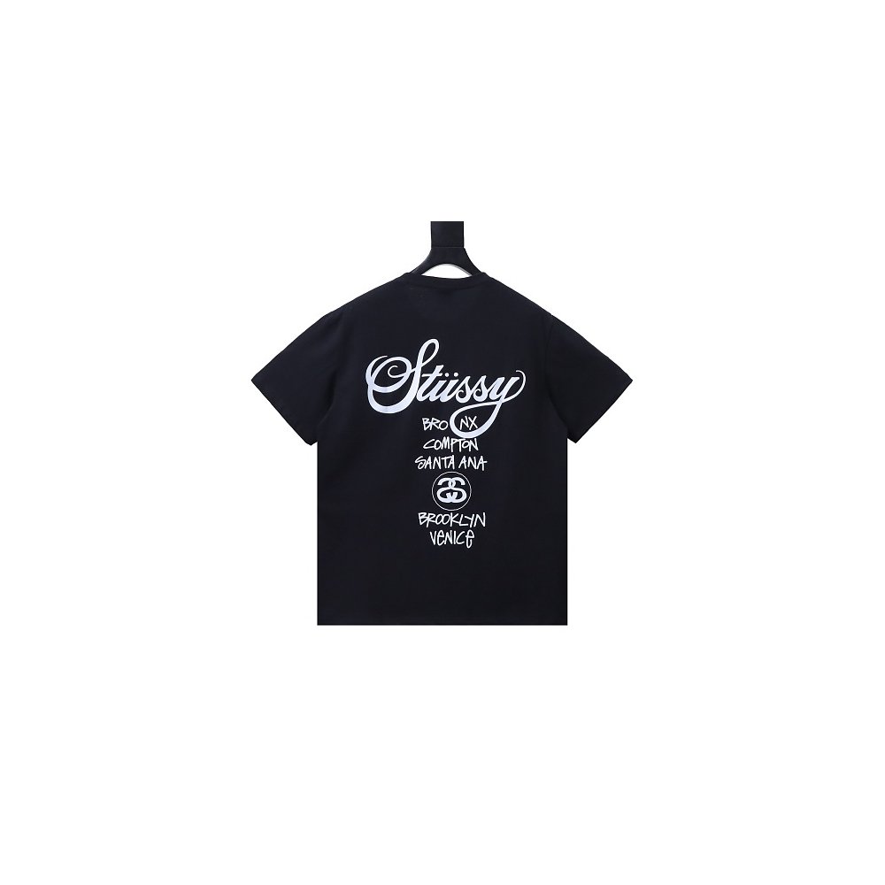 Stussy World Tour Graphic T-Shirt Black,Stussy T-Shirts,T-Shirts,CLOTHES