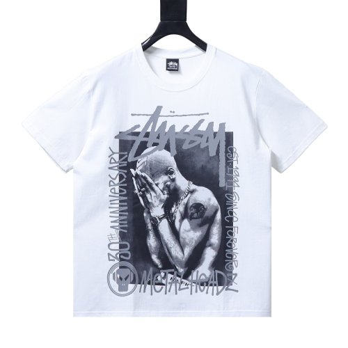 Stussy x Metalheadz Collaborative Character Print T-Shirt White,Stussy T-Shirts,T-Shirts,CLOTHES