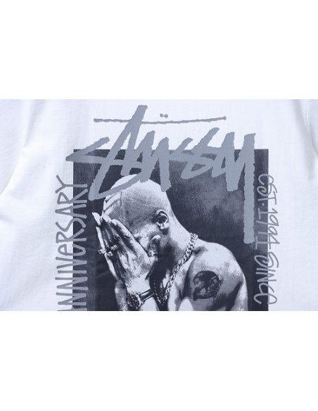 Stussy x Metalheadz Collaborative Character Print T-Shirt White,Stussy T-Shirts,T-Shirts,CLOTHES