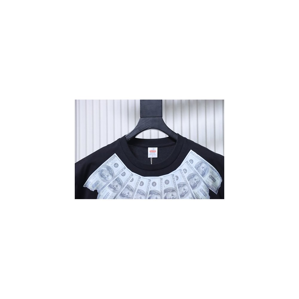 Supreme MM6 Maison Margiela US Dollar Print T-Shirt Black,Supreme T-Shirts,T-Shirts,CLOTHES