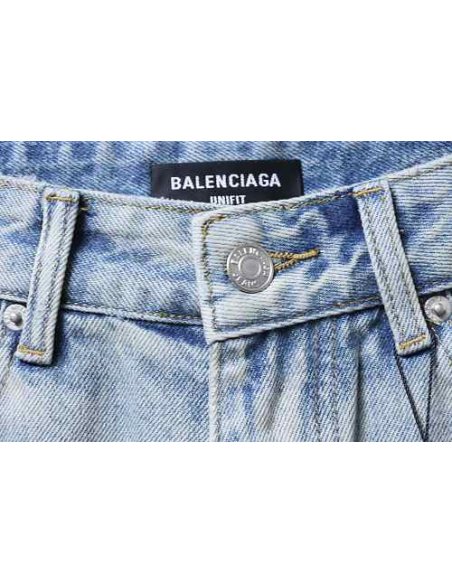 Balenciaga Denim Shorts with Fringed Hems,Balenciaga Shorts,Shorts,CLOTHES