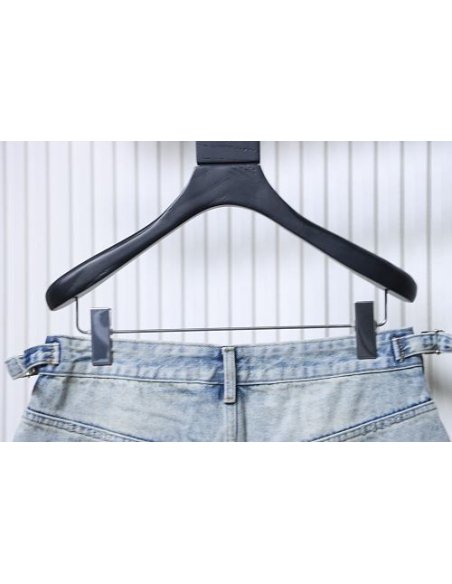 Balenciaga Denim Shorts with Fringed Hems,Balenciaga Shorts,Shorts,CLOTHES