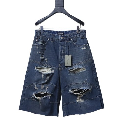 Balenciaga High Summer Distressed Denim Shorts,Balenciaga Shorts,Shorts,CLOTHES