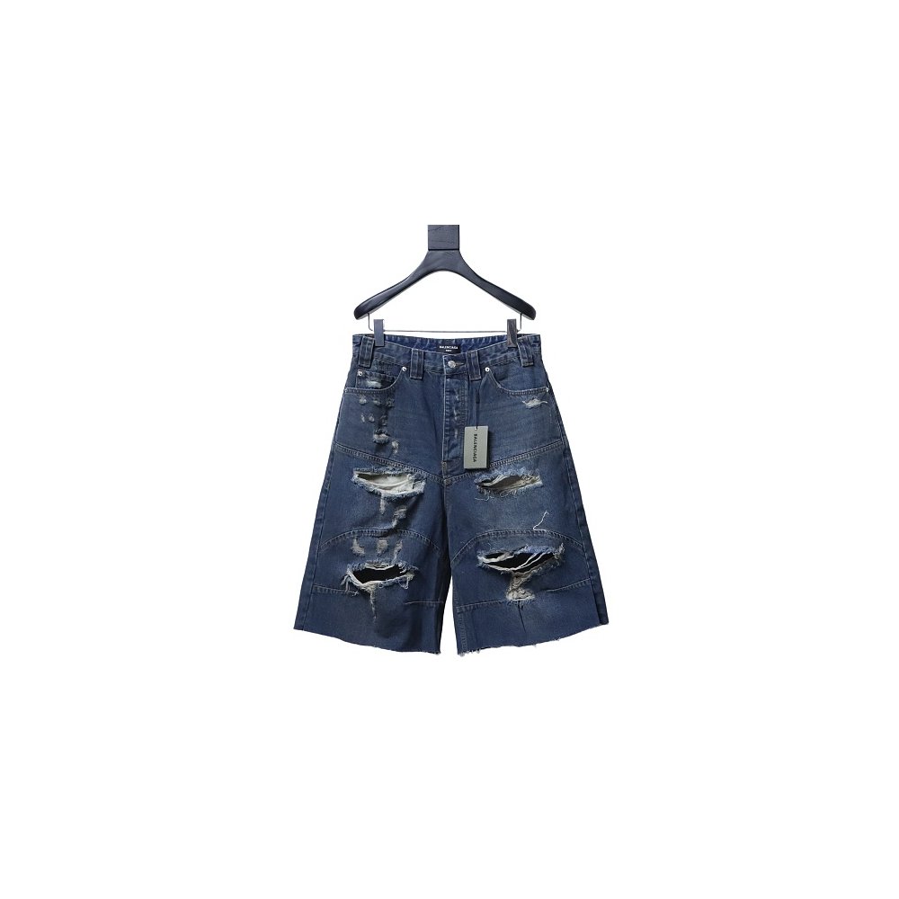 Balenciaga High Summer Distressed Denim Shorts,Balenciaga Shorts,Shorts,CLOTHES