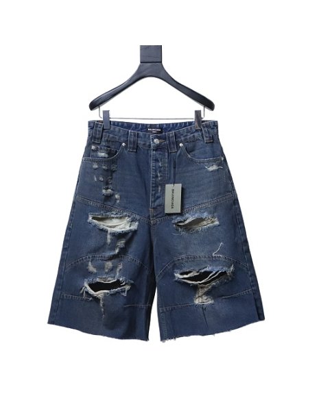 Balenciaga High Summer Distressed Denim Shorts,Balenciaga Shorts,Shorts,CLOTHES