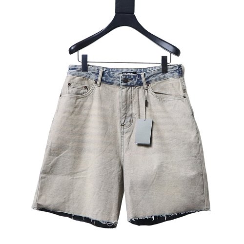 Balenciaga Reversible Distressed Denim Shorts,Balenciaga Shorts,Shorts,CLOTHES