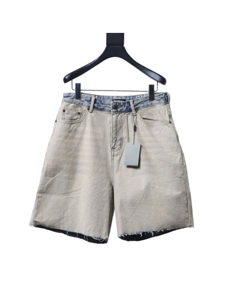 Balenciaga Reversible Distressed Denim Shorts,Balenciaga Shorts,Shorts,CLOTHES