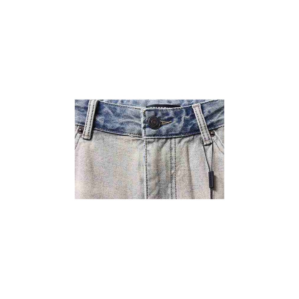 Balenciaga Reversible Distressed Denim Shorts,Balenciaga Shorts,Shorts,CLOTHES