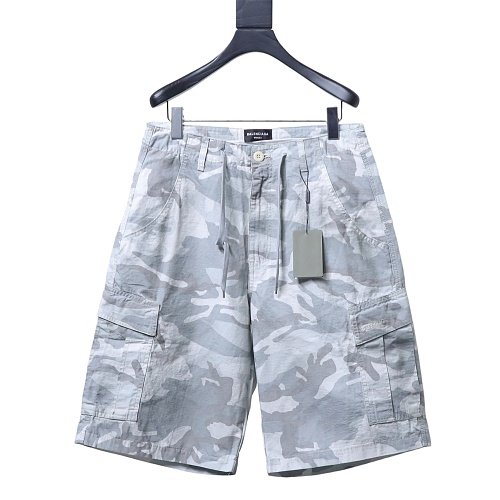 Balenciaga White and Gray Camouflage Shorts,Balenciaga Shorts,Shorts,CLOTHES