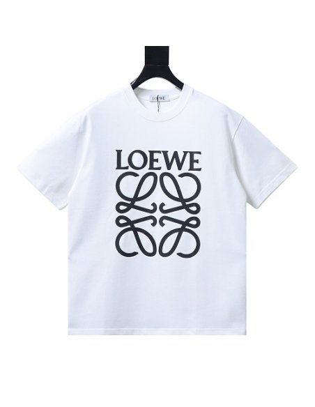 Loewe Four-leaf Clover Print T-Shirt White,Loewe T-Shirts,T-Shirts,CLOTHES