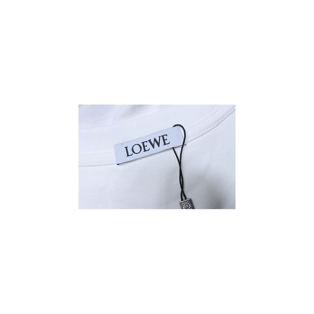 Loewe Four-leaf Clover Print T-Shirt White,Loewe T-Shirts,T-Shirts,CLOTHES