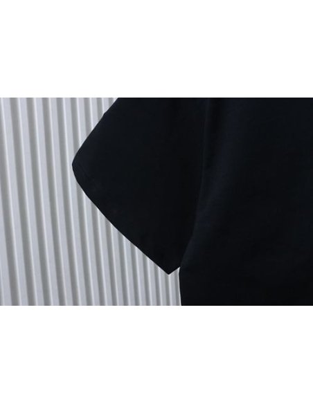 Loewe Line-style Letter Embroidery T-Shirt Black,Loewe T-Shirts,T-Shirts,CLOTHES