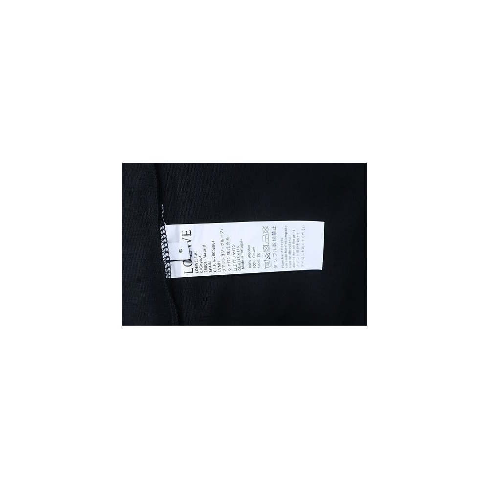 Loewe Line-style Letter Embroidery T-Shirt Black,Loewe T-Shirts,T-Shirts,CLOTHES