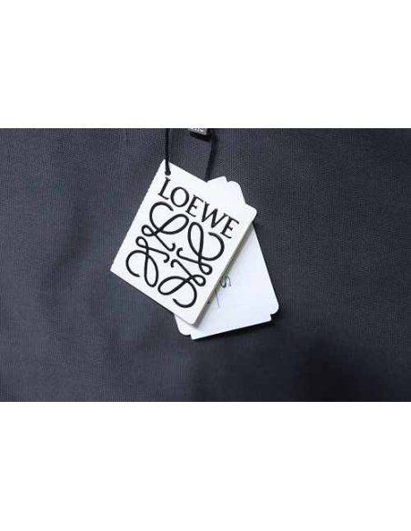 Loewe Line-style Letter Embroidery T-Shirt Dark Gray,Loewe T-Shirts,T-Shirts,CLOTHES