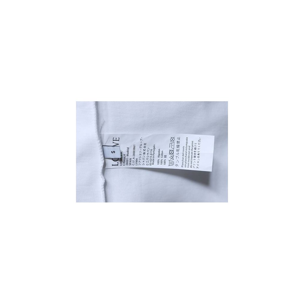 Loewe Line-style Letter Embroidery T-Shirt White,Loewe T-Shirts,T-Shirts,CLOTHES
