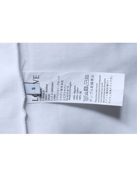 Loewe Line-style Letter Embroidery T-Shirt White,Loewe T-Shirts,T-Shirts,CLOTHES