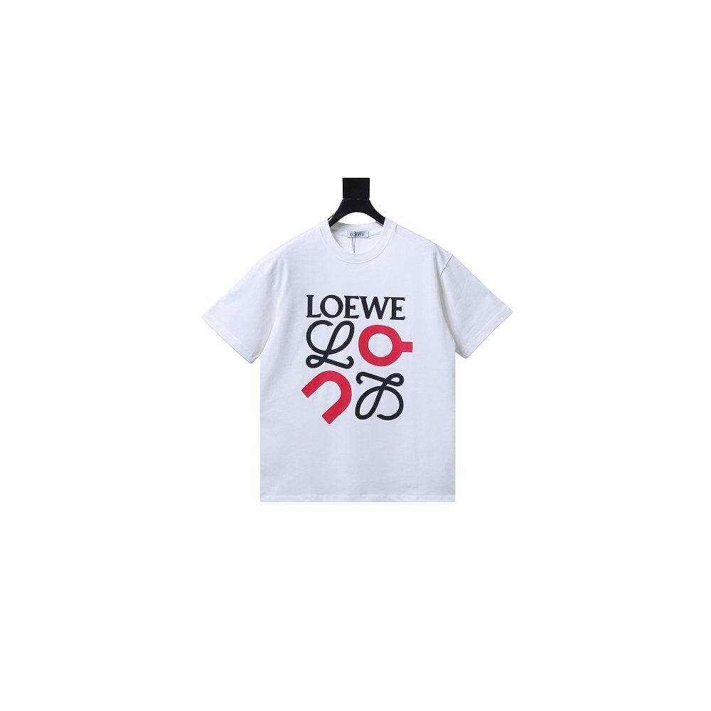 Loewe X ON Collaborative Graphic T-Shirt White,Loewe T-Shirts,T-Shirts,CLOTHES