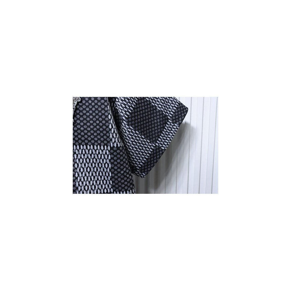 Louis Vuitton Rhinestone Letter Logo Checkerboard T-Shirt Black,Louis Vuitton T-Shirts,T-Shirts,CLOTHES