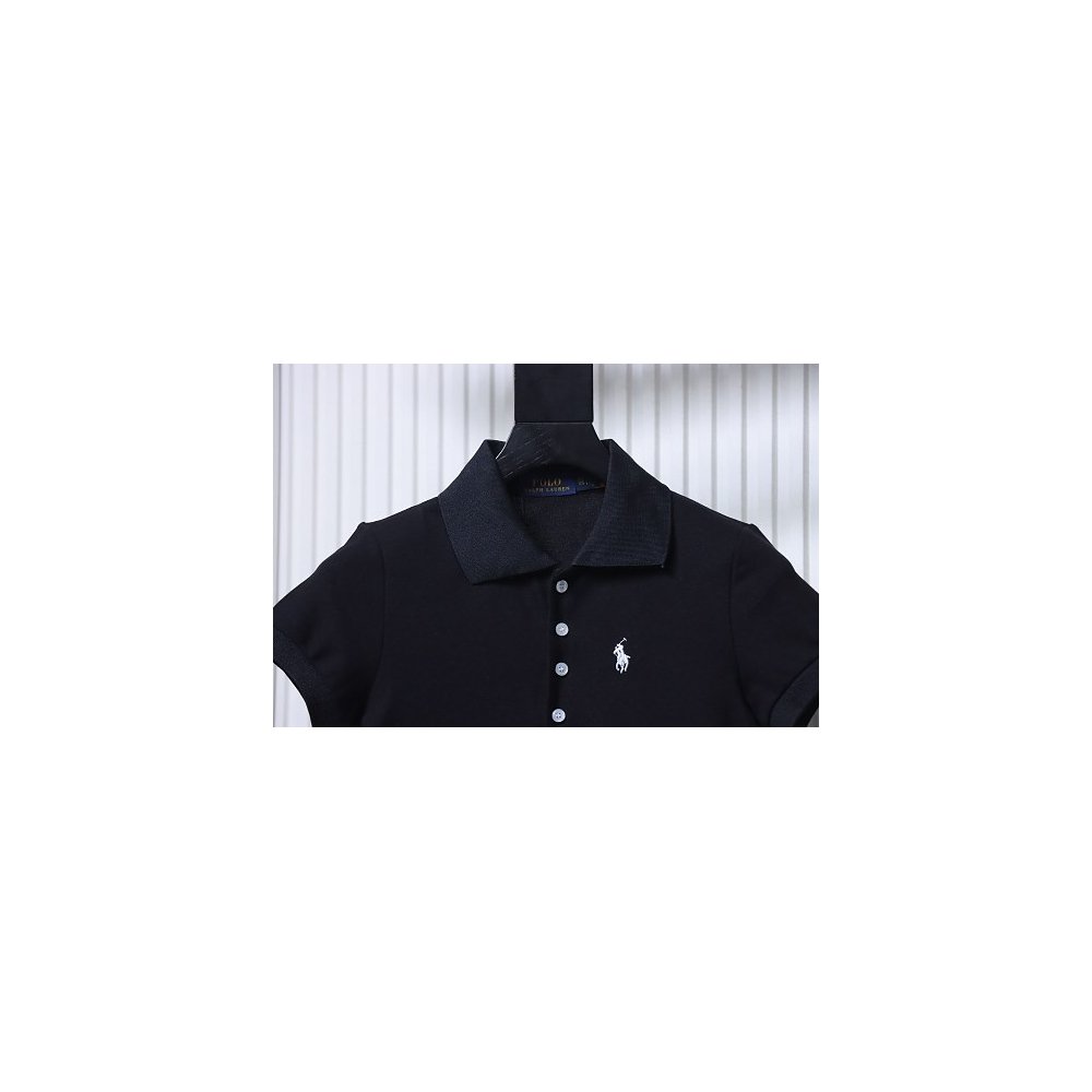 Ralph Lauren Pony Logo Embroidered Short-Sleeve Button-Down Shirt Black,Ralph Lauren T-Shirts,T-Shirts,CLOTHES