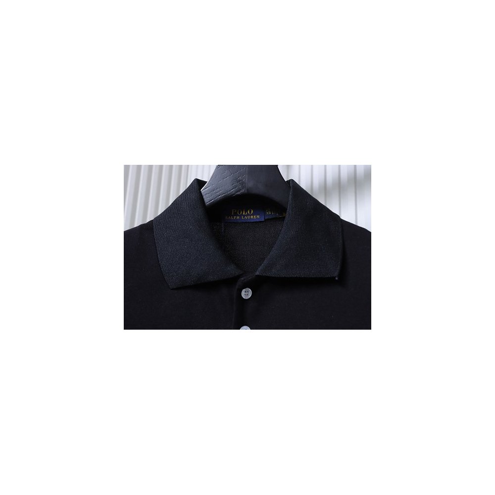 Ralph Lauren Pony Logo Embroidered Short-Sleeve Button-Down Shirt Black,Ralph Lauren T-Shirts,T-Shirts,CLOTHES