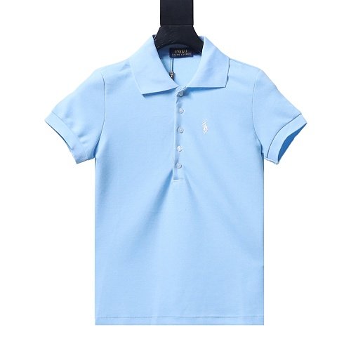 Ralph Lauren Pony Logo Embroidered Short-Sleeve Button-Down Shirt Blue,Ralph Lauren T-Shirts,T-Shirts,CLOTHES
