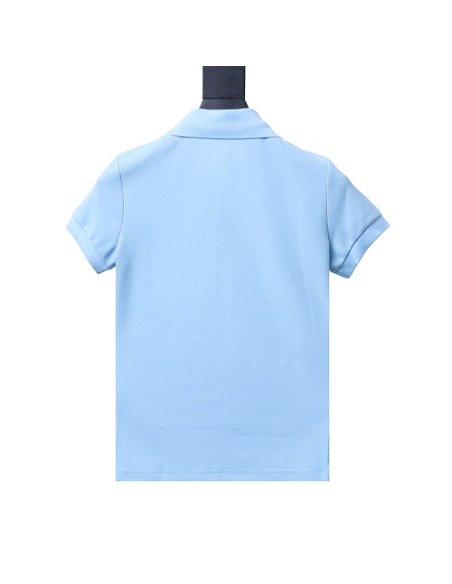 Ralph Lauren Pony Logo Embroidered Short-Sleeve Button-Down Shirt Blue,Ralph Lauren T-Shirts,T-Shirts,CLOTHES