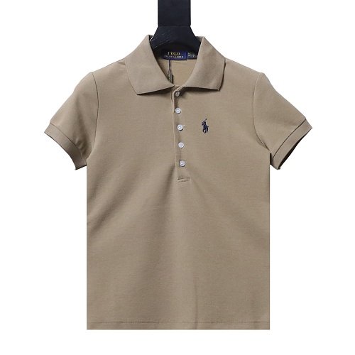 Ralph Lauren Pony Logo Embroidered Short-Sleeve Button-Down Shirt Brown,Ralph Lauren T-Shirts,T-Shirts,CLOTHES