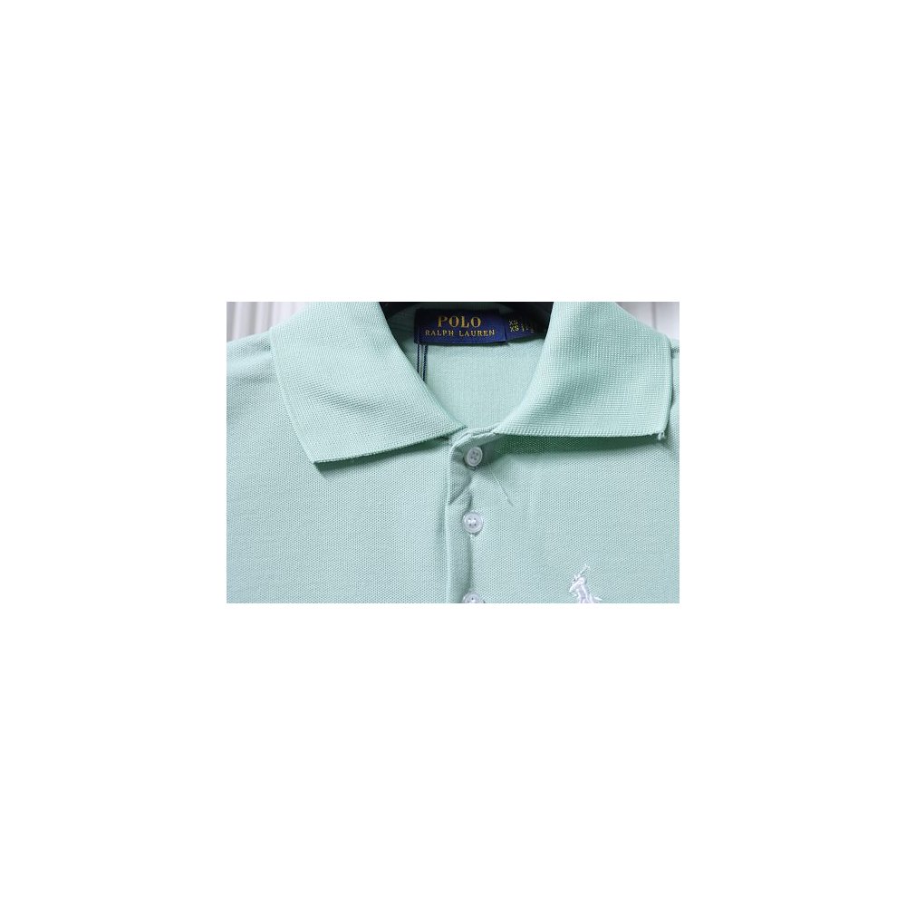 Ralph Lauren Pony Logo Embroidered Short-Sleeve Button-Down Shirt Green,Ralph Lauren T-Shirts,T-Shirts,CLOTHES