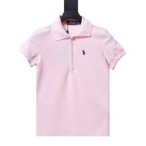 Ralph Lauren Pony Logo Embroidered Short-Sleeve Button-Down Shirt Pink,Ralph Lauren T-Shirts,T-Shirts,CLOTHES
