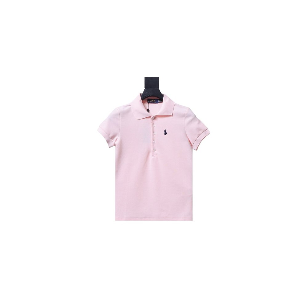 Ralph Lauren Pony Logo Embroidered Short-Sleeve Button-Down Shirt Pink,Ralph Lauren T-Shirts,T-Shirts,CLOTHES