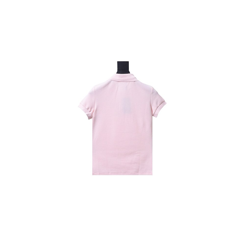 Ralph Lauren Pony Logo Embroidered Short-Sleeve Button-Down Shirt Pink,Ralph Lauren T-Shirts,T-Shirts,CLOTHES