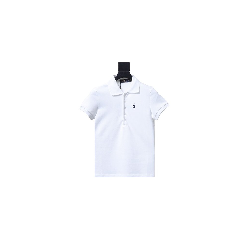 Ralph Lauren Pony Logo Embroidered Short-Sleeve Button-Down Shirt White,Ralph Lauren T-Shirts,T-Shirts,CLOTHES