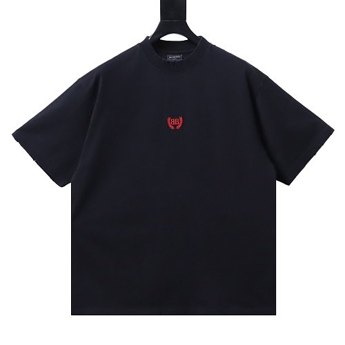 Balenciaga Wheat Ear Grain Agency Small Embroidery T-Shirt Black,Balenciaga T-Shirts,T-Shirts,CLOTHES