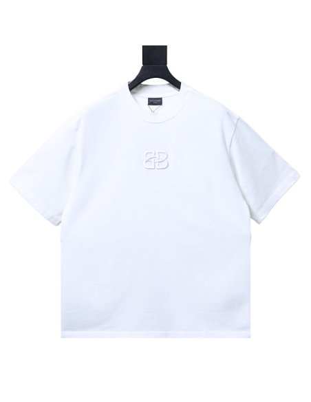 Balenciaga Roma Series Embroidered Distressed T-Shirt White,Balenciaga T-Shirts,T-Shirts,CLOTHES