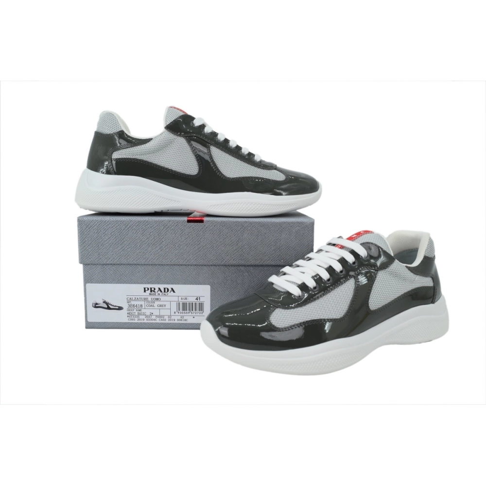 Prada Americas Cup Patent Charcoal Gray