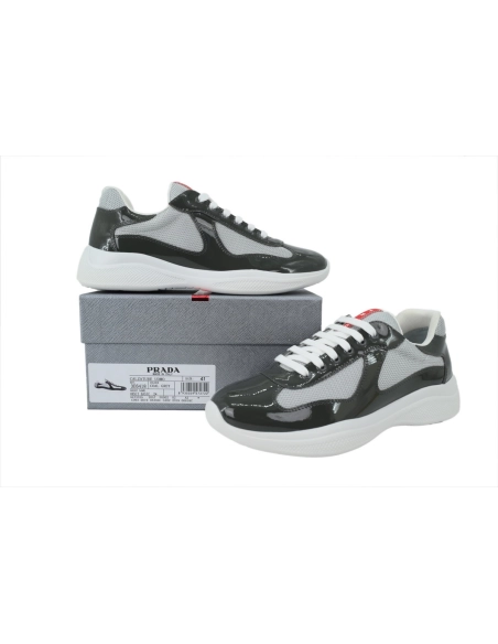 Prada Americas Cup Patent Charcoal Gray