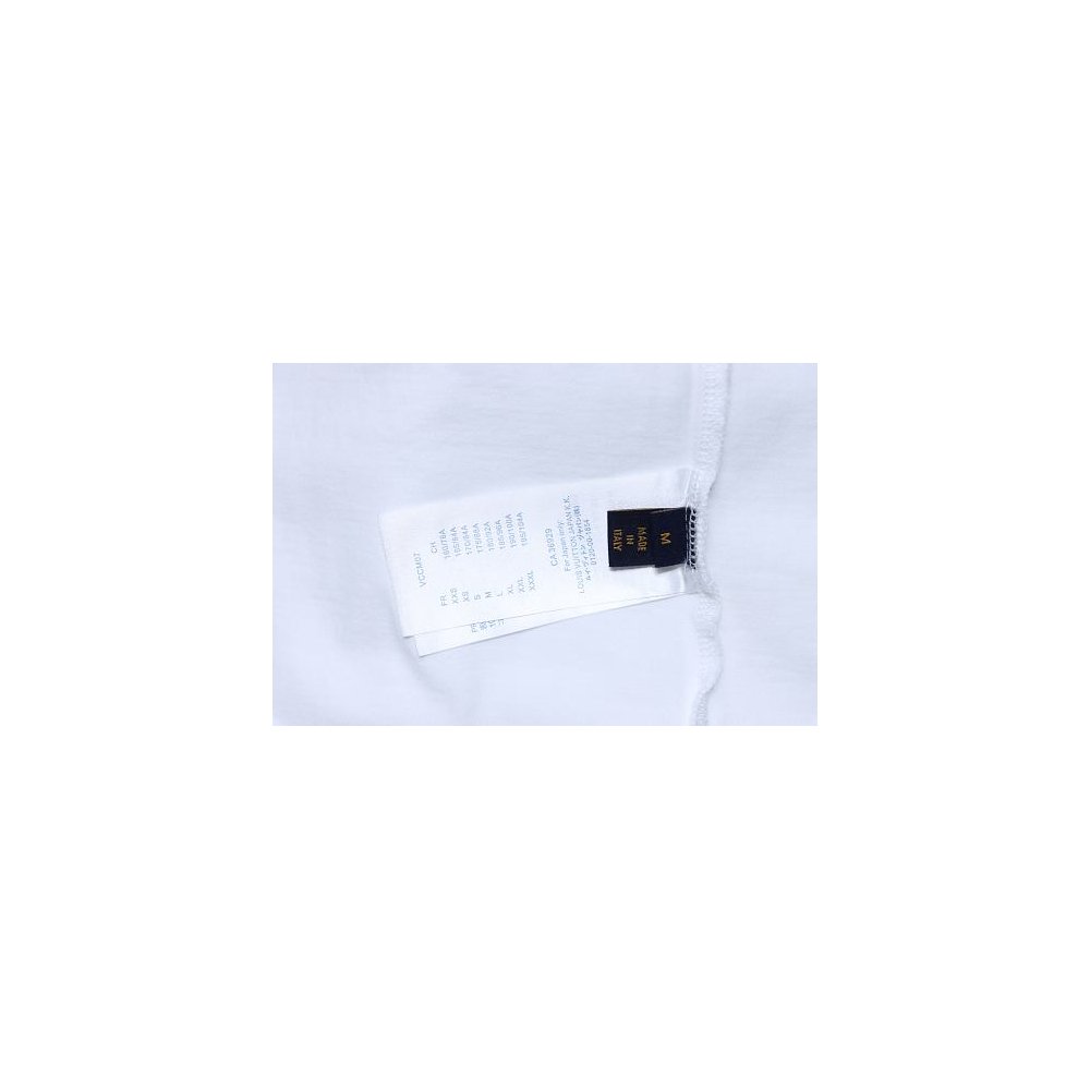 Louis Vuitton Distressed Denim Patchwork Embroidered T-Shirt White,Louis Vuitton T-Shirts,T-Shirts,CLOTHES