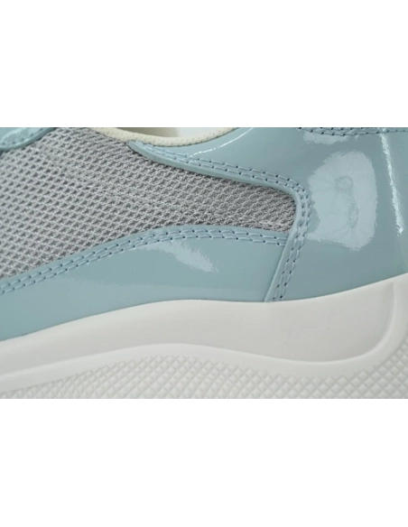 Prada Americas Cup Sneakers Patent Leather Sky Blue