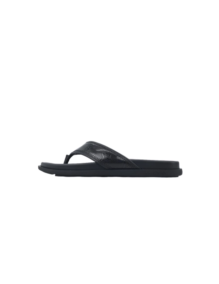 Louis Vuitton Flip Flop Sandal LV Lettermark Logo Jet Black Leather