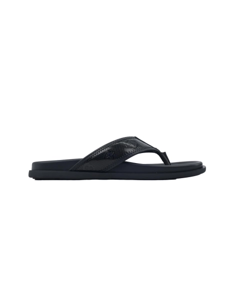 Louis Vuitton Flip Flop Sandal LV Lettermark Logo Jet Black Leather