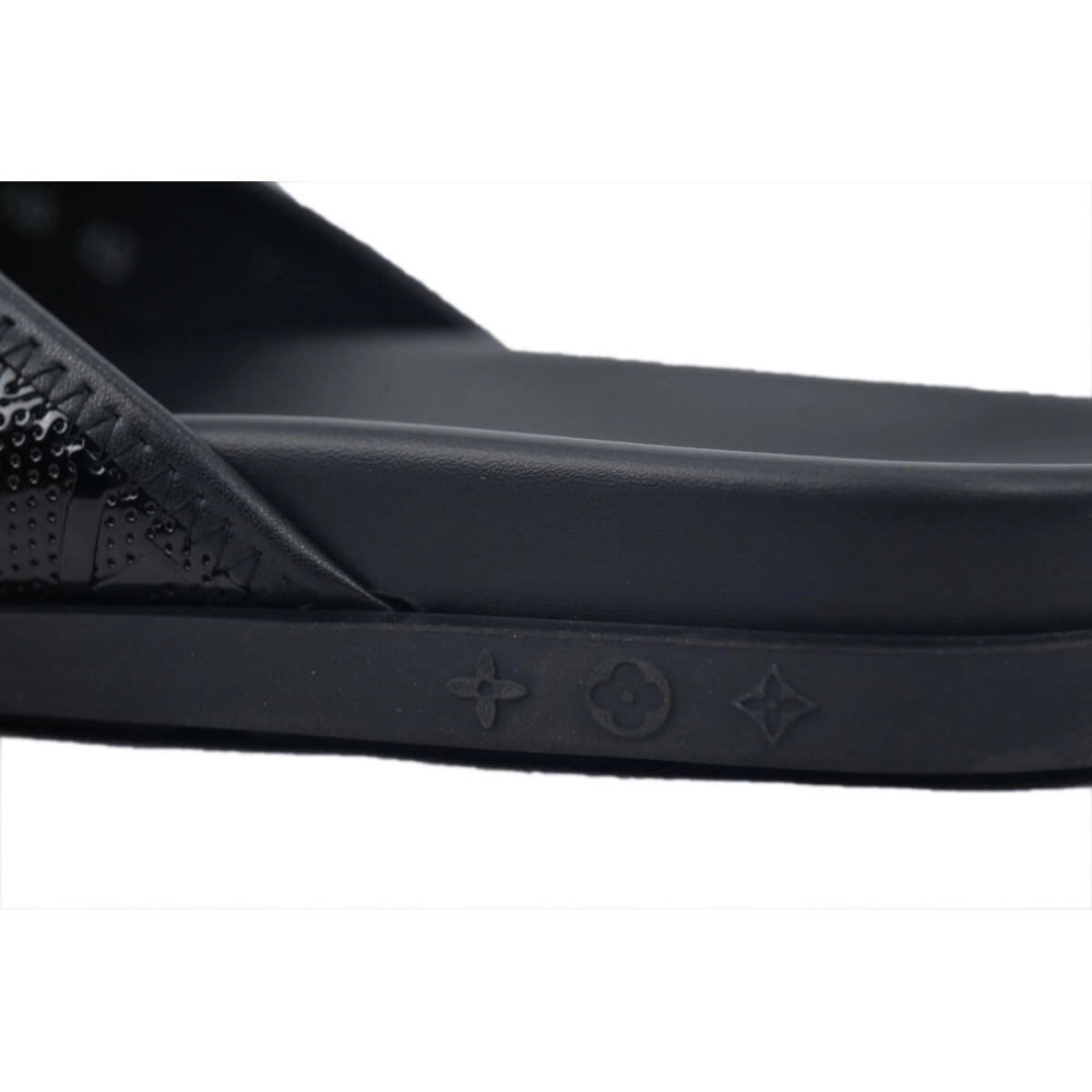 Louis Vuitton Flip Flop Sandal LV Lettermark Logo Jet Black Leather